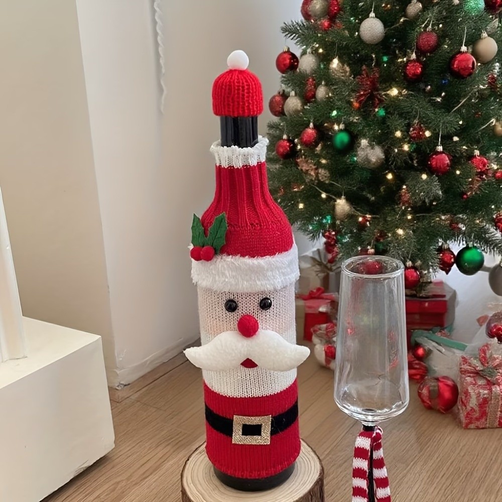 니트 와인병 커버와 미니 산타 모자, 엘크 맥주병 커버 - Wine Beer Hat 리뷰 및 가격